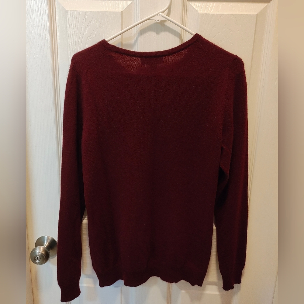 Women's Charter Club 100% Cashmere Sweater Burgundy - Picture 3 of 5